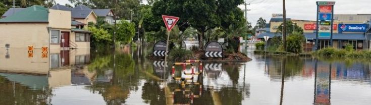 Floodwater in Lismore NSW