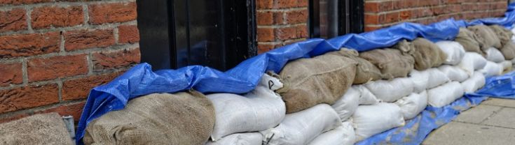 Sandbags protecting from floods