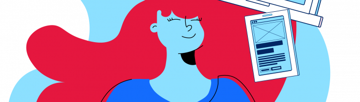 Illustration of woman with red hair