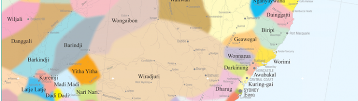 Zoom in of Indigenous Map of Australia