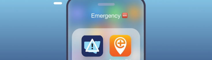 Phone screen showing thumbnails of emergency apps