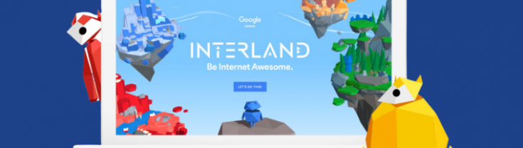 graphic of google's interland online safety game with two characters