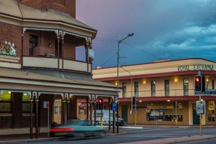 Broken Hill Post Office at twilight