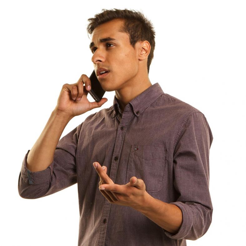 Person making phone call