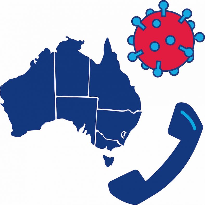 Icon of Australia, virus and phone