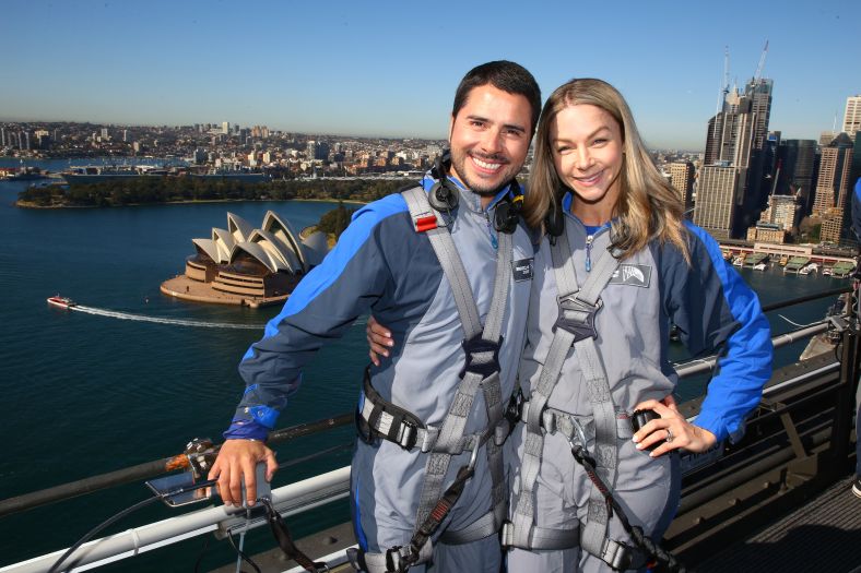 Married couple on top of the Sydney Harbour Bridge