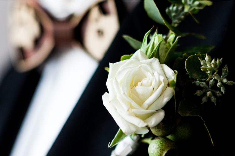 White rose buttonhole
