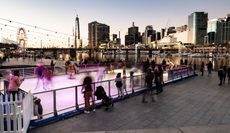 Darling Harbour winter ice rink.