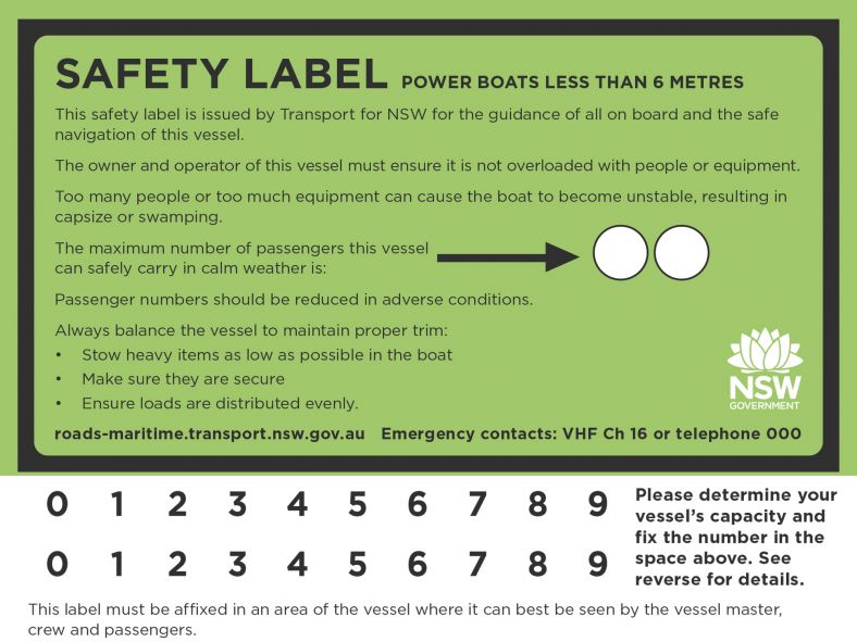 Marine safety label