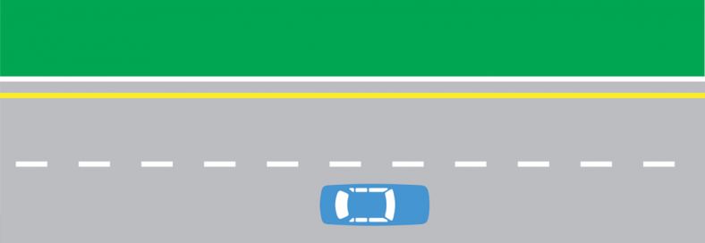 Unbroken kerb line means no stopping
