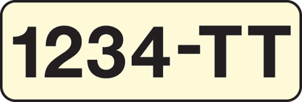 Example of authorised tow truck number plate