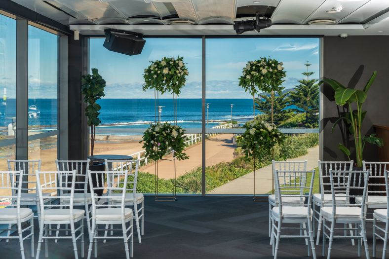 Ceremony space at Merewether Surfhouse