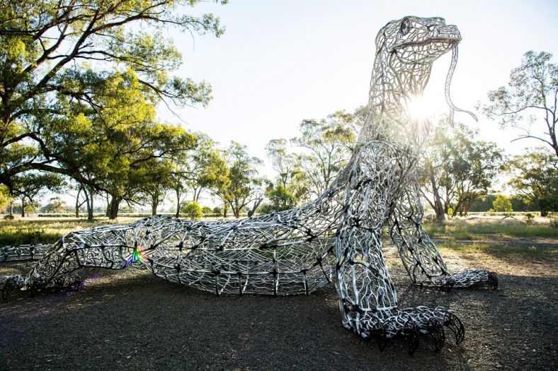 Forbes art sculpture - giant goanna
