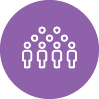 a group of people in a circle icon