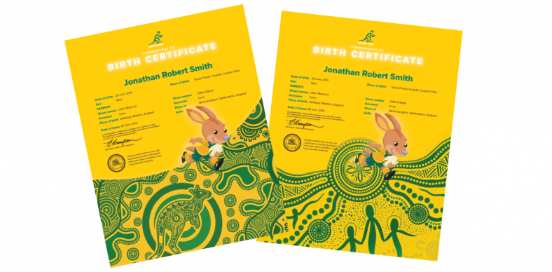 Image of Wallaby and Wallaroo commemorative certificates