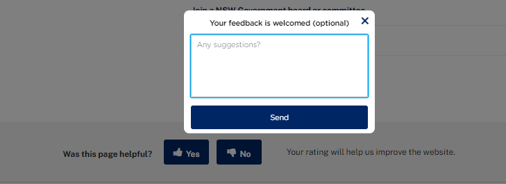 Customer feedback form snapshot