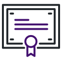 Certificate icon with purple details