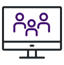 Computer icon with purple people