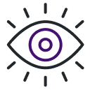 Eye icon with purple iris