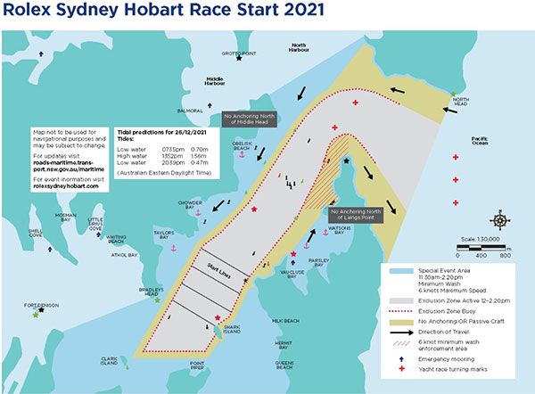 Rolex Sydney Hobart Yacht race map