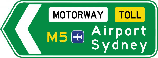 Toll road sign