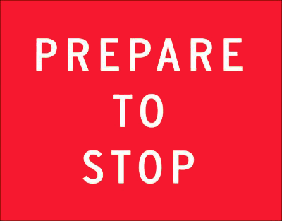 Slow down and be prepared to stop road sign