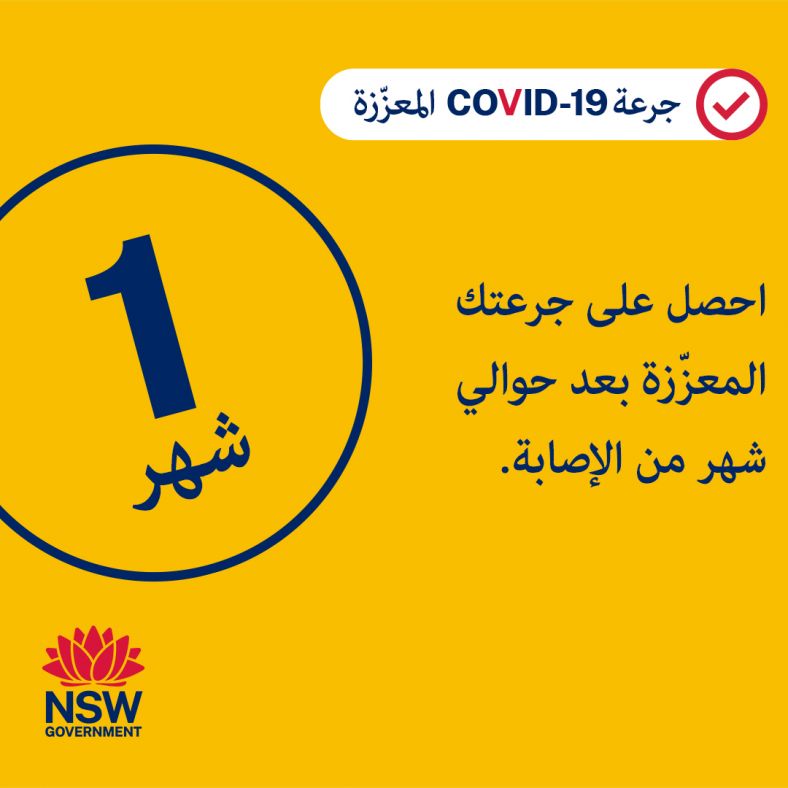 Arabic (العربية) Post COVID Booster social media graphic