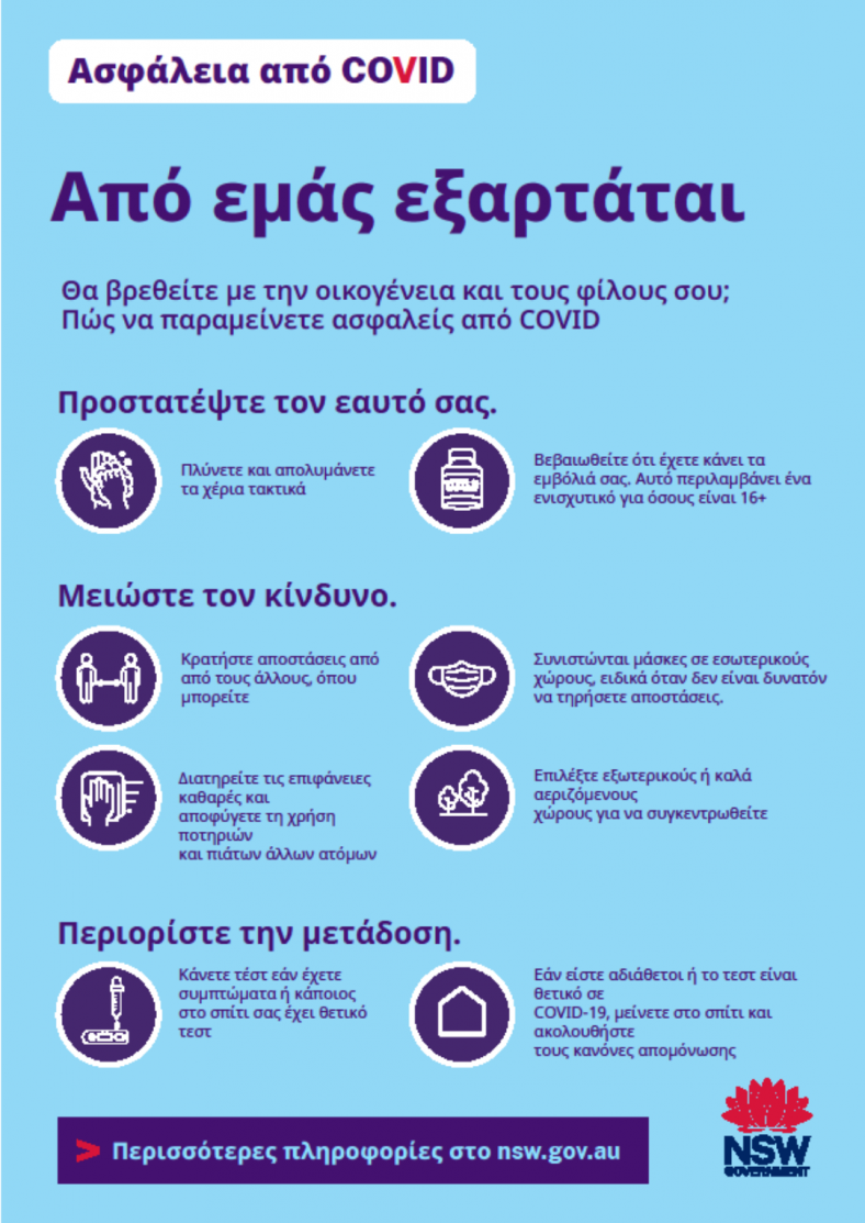 Greek It's up to us COVID safe gathering poster thumbnail