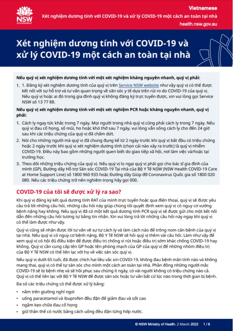 NSW Health how to manage COVID at home