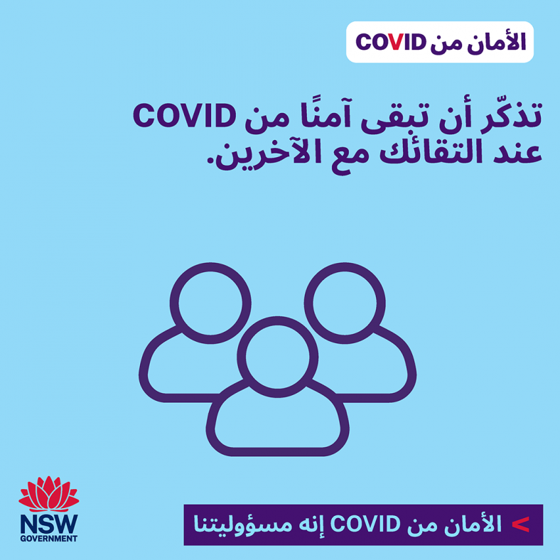 Arabic (العربية) COVID Safe gathering Remember to stay COVID safe when gathering