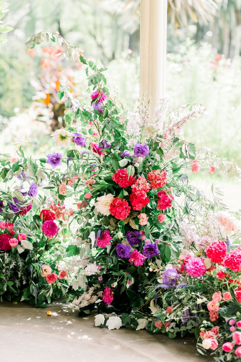 Wedding floral arrangement at Vaucluse House.