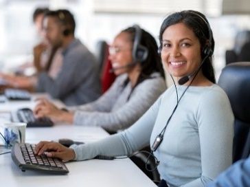 call centre operators assisting callers