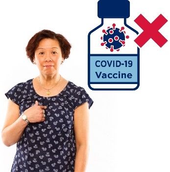 woman who has not had a COVID-19 vaccine