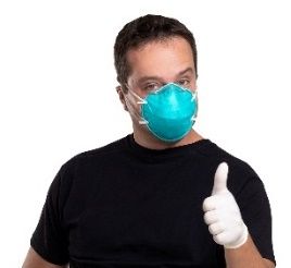 man wearing hospital mask