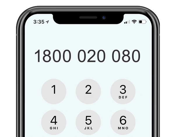 mobile phone showing Coronavirus Helpline number