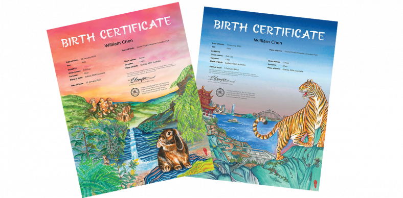 BDM lunar new year commemorative birth certificates