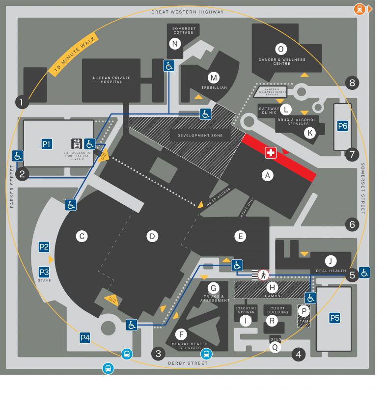 Map of Nepean Hospital campus