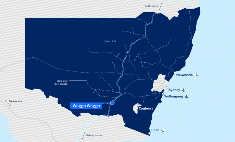 A map highlighting the Wagga Wagga Special Activation Precinct