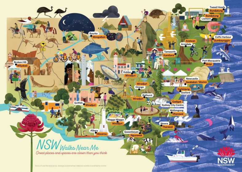 Illustrated map of NSW