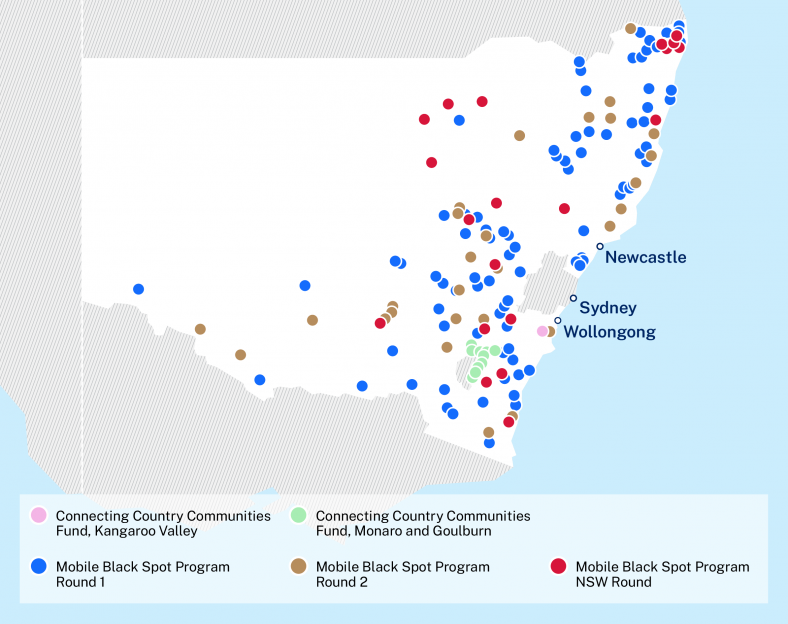 Regional Digital Connectivity Connecting Country Communities Fund map