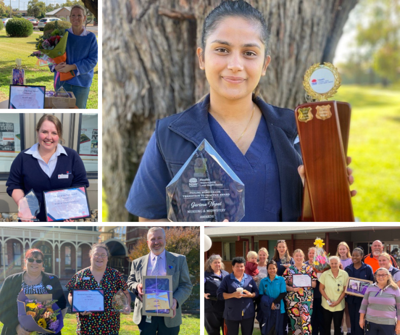 Collage of five WNSWLHD Nursing and Midwifery Award winners for 2023.