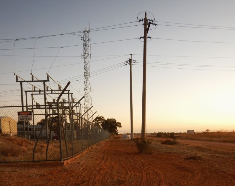 Wilcannia active sharing mobile tower with sunset