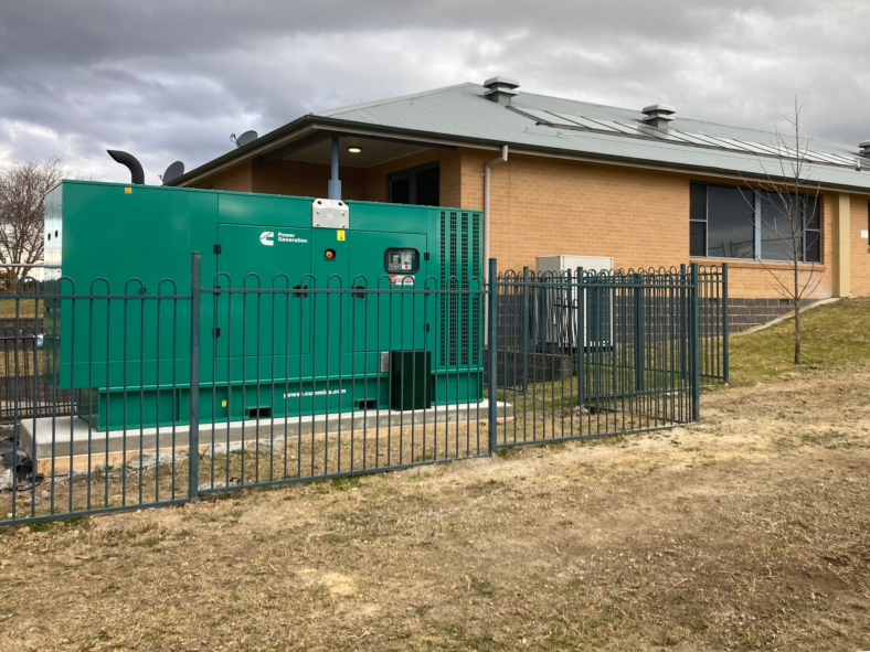 Pictured is the new generator next to the Portland Tabulam Health Centre.