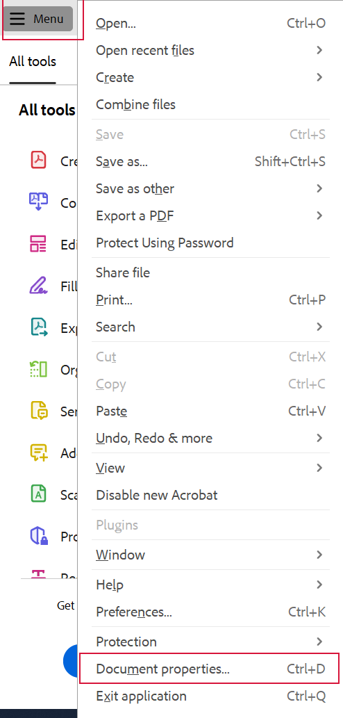 PDF file properties screenshot