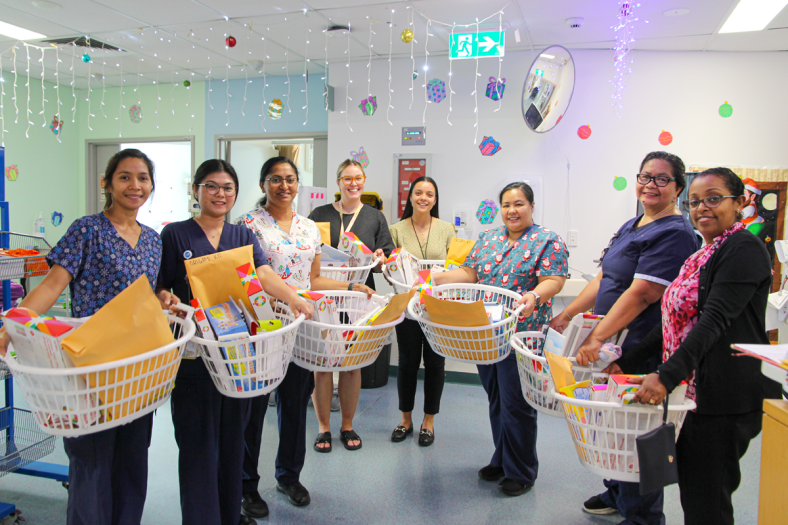 Nepean Hospital staff gather to accept Christmas Donations