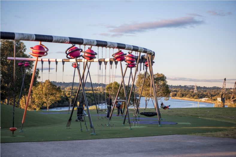 Playground the river view at Blaxland Riverside Park