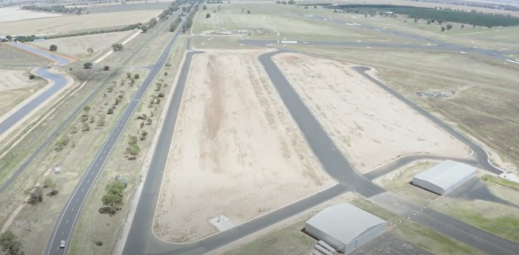 Aerial shot of Narromine aerodrome park