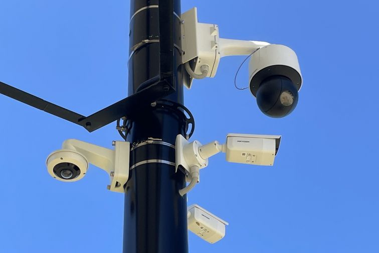Close up: of cameras installed on smart infrastructure at Depena Reserve