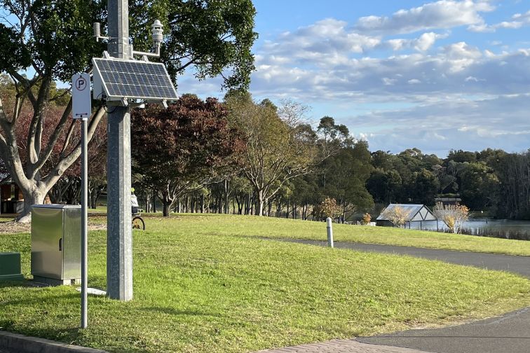 A weather station in Bicentennial Park, being used for the SIMPaCT project.