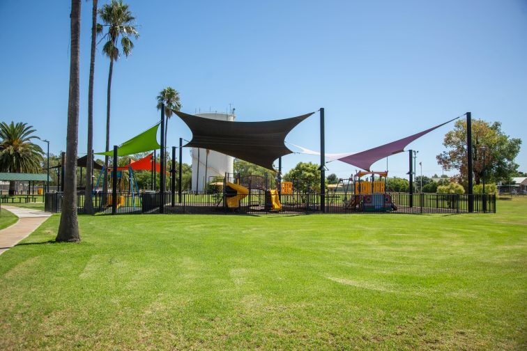 playground with green grass in foreground at Nyngan